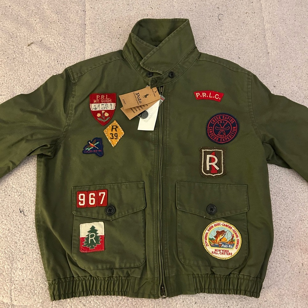 Kids Green Jacket with Patches